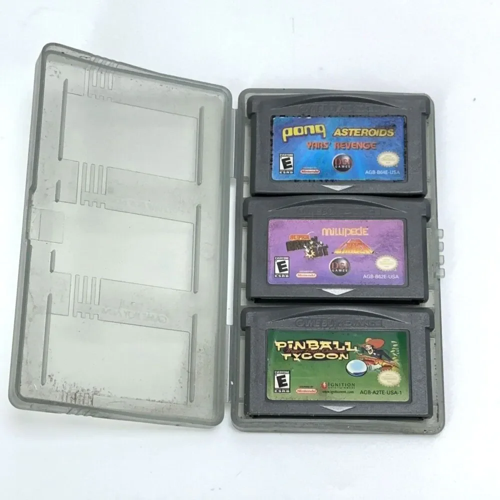 Lot of 3 Pong Asteroids | Pinball Tycoon | Millipede Gameboy Advanced Games GBA